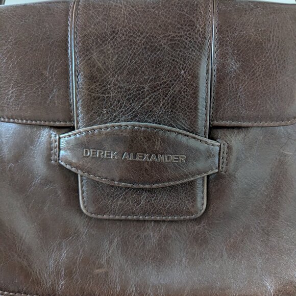 Derek Alexander Brown Leather Shoulder Bag Purse Classic Minimalist 90s 1990s - Picture 2 of 4